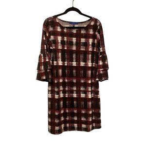 Apt. 9 size M red and black straight line dress with Pagoda Sleeve